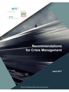 Recommendations for Crisis Management