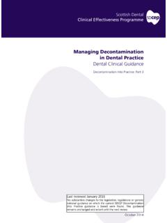 Managing Decontamination in Dental Practice - SDCEP