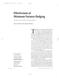 Effectiveness of Minimum-Variance Hedging - …