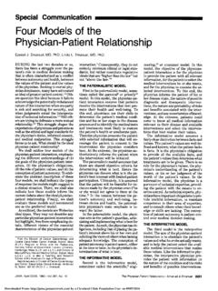 Four Models of the Physician-Patient Relationship