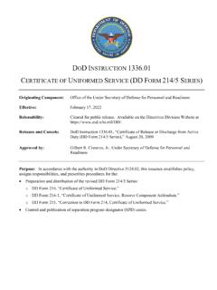 DOD INSTRUCTION 1336 - Washington Headquarters Services
