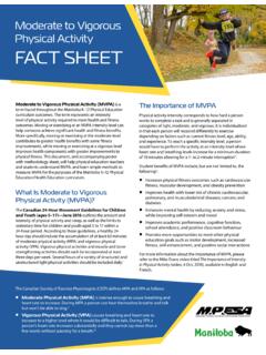Moderate to Vigorous Physical Activity Fact Sheet