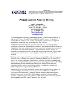 Project Decision Analysis Process - Intaver