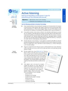TEACHER RESOURCE Active listening - TC2