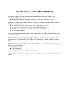 WRITING A RESTRAINING ORDER STATEMENT