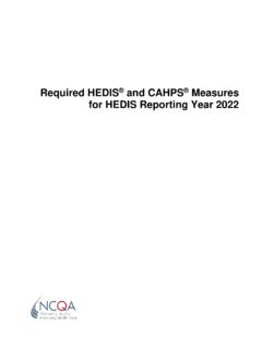 Required HEDIS and CAHPS Measures for HEDIS Reporting …