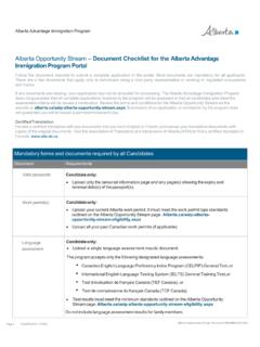 AINP Alberta Opportunity Stream – Document Checklist …