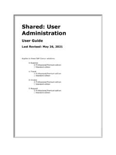 Shared: User Administrator User Guide - Concur Training