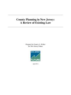 County Planning in New Jersey: A Review of Existing Law