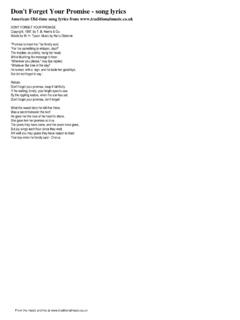 Don T Forget Your Promise Song Lyrics Forget Pdf4pro