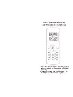 AIR-CONDITIONER REMOTE CONTROLLER INSTRUCTIONS