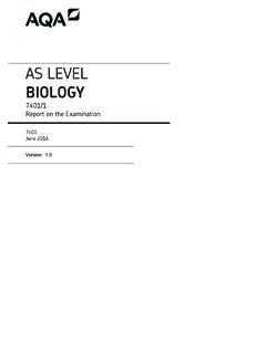 AS Biology Examiner report Paper 1 June 2016