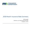 2018 Health Insurance Rate Summary - Minnesota