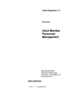Adult Member Personnel Management - California …