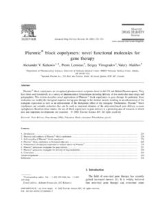 Pluronic block copolymers: novel functional …