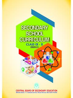 SECONDARY SCHOOL CURRICULUM - Central Board of …
