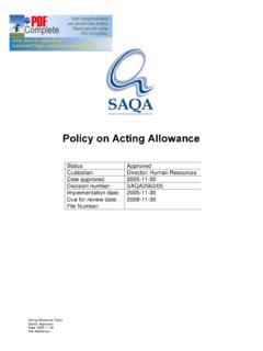 PNF07 Acting Allowance - South African Qualifications ...