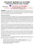 CRUISAIR MARINE A/C SYSTEMS TROUBLESHOOTING GUIDE