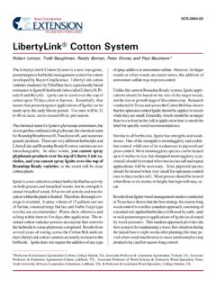 LibertyLink&#174; Cotton System - Texas A&amp;M University