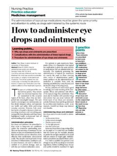 How to administer eye drops and ointments - EMAP