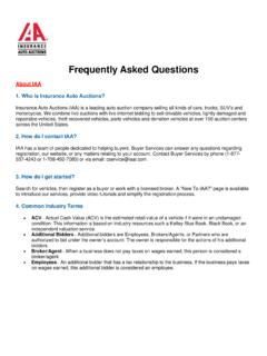 Frequently Asked Questions - Insurance Auto Auctions