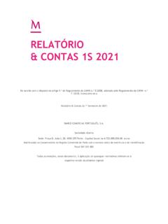 RELAT&#211;RIO &amp; CONTAS 1S 2021