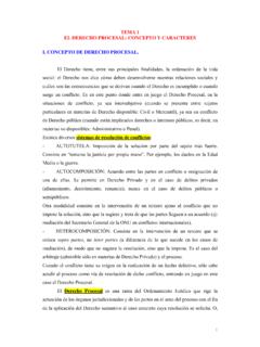 TEMA 1 EL DERECHO PROCESAL: CONCEPTO Y CARACTERES I ...