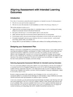 Aligning Assessment with Intended Learning Outcomes