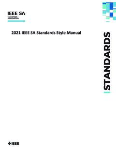 2021 IEEE SA Standards Style Manual STANDARDS