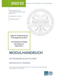 MODULHANDBUCH - Universit&#228;t zu K&#246;ln