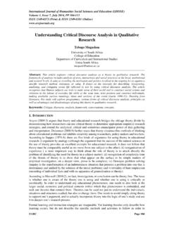 Understanding Critical Discourse Analysis in Qualitative …