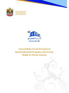 General Rules for the Provision of Special Education Programs …