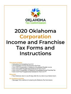 2020 Oklahoma Corporation Income and Franchise Tax …