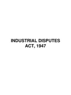 INDUSTRIAL DISPUTES ACT, 1947 - MCRHRDI