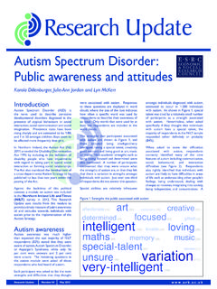 Autism Spectrum Disorder: Public awareness and …