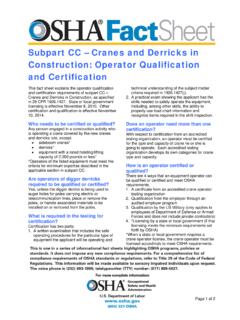 Subpart CC – Cranes and Derricks in Construction: Operator ...
