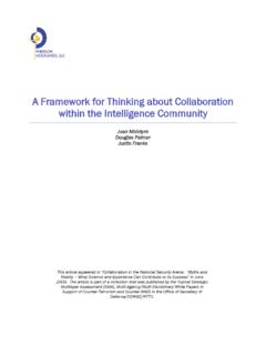 A Framework for Thinking about Collaboration …