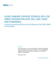 Using VMware vSphere Storage APIs for Array Integration ...