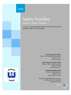 Safety Huddles - Washington State Hospital …
