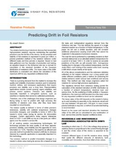 Predicting Drift in Foil Resistors - vishaypg.com