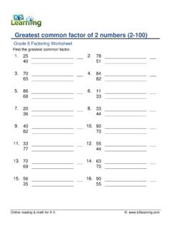 Greatest common factor of 2 numbers (2-100) - k5learning.com