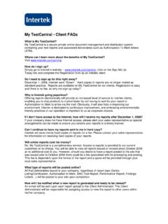 My TestCentral - Client FAQs - Intertek