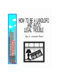 HOW TO BE A LANDLORD IN - A Joseph Ross
