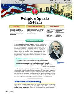 Religion Sparks Reform - Caggia Social Studies