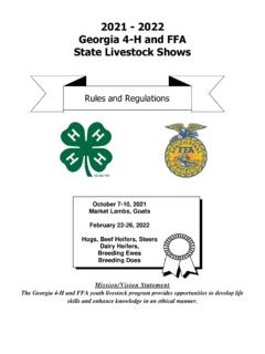 2021 - 2022 Georgia 4-H and FFA State Livestock Shows
