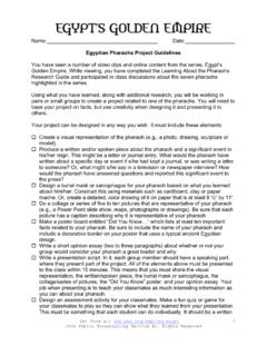 Egyptian Pharaohs Project Guidelines - PBS