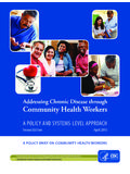 A POLICY BRIEF ON COMMUNITY HEALTH WORKERS