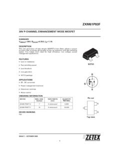 ZXM61P03F 30V P-channel enhancement mode MOSFET …