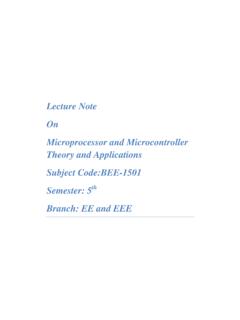 Lecture Note On Microprocessor and Microcontroller Theory ...