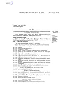 Public Law 104–193 104th Congress An Act